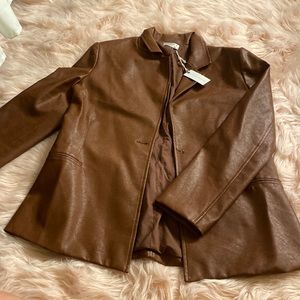 Brown leather jacket size small